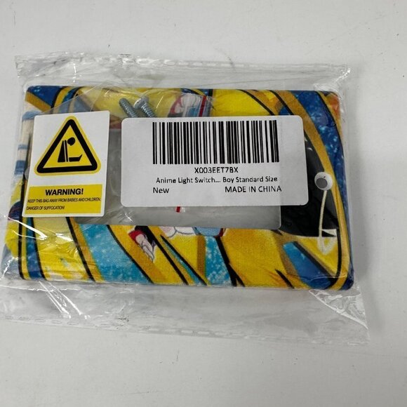 Single Rocker Blue and Yellow Switch Plate Anime Theme - Picture 4 of 4